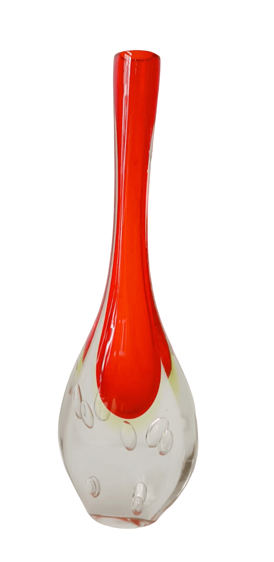 Vaso solifleur in vetro di Murano sommerso di Flavio Poli, anni '70