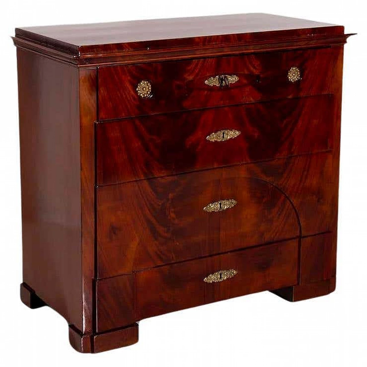 Biedermeier mahogany chest of drawers with folding front, 1830 10