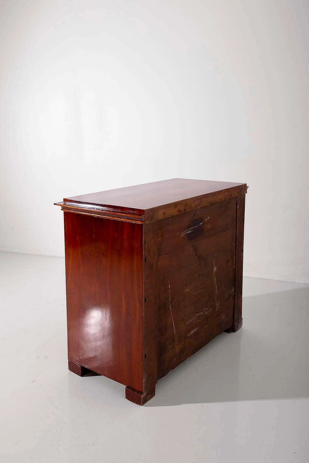 Biedermeier mahogany chest of drawers with folding front, 1830 12