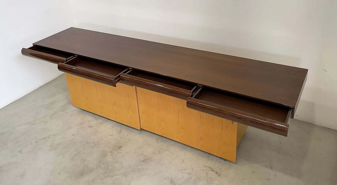 Sideboard in stained ash wood and glass shelf by Giovanni Offredi for Saporiti, 1970s 6