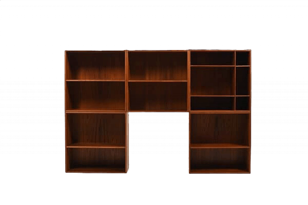 Danish five-piece modular teak bookcase, 1960s 11