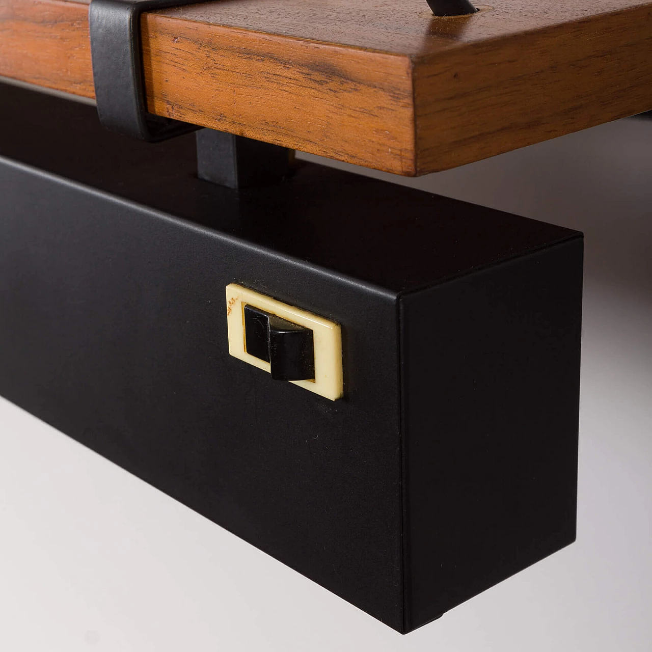 Walnut wall bookcase with desk, pair of cupboards and lamp by Poul Cadovius, 1960s 13