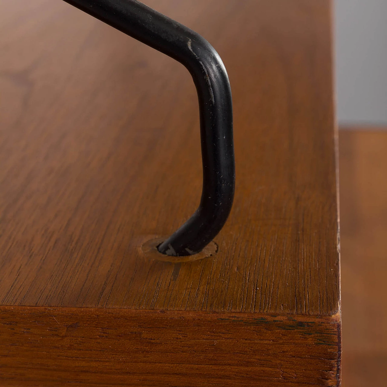 Walnut wall bookcase with desk, pair of cupboards and lamp by Poul Cadovius, 1960s 15