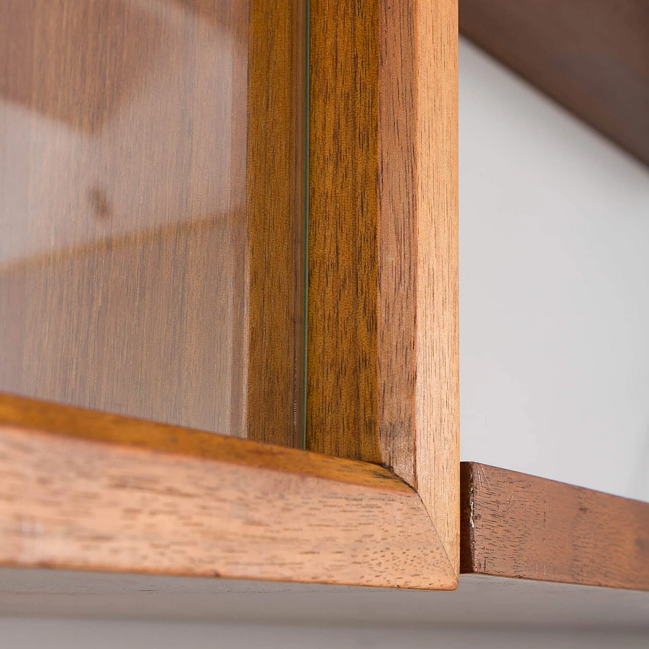 Walnut wall bookcase with desk, pair of cupboards and lamp by Poul Cadovius, 1960s 16