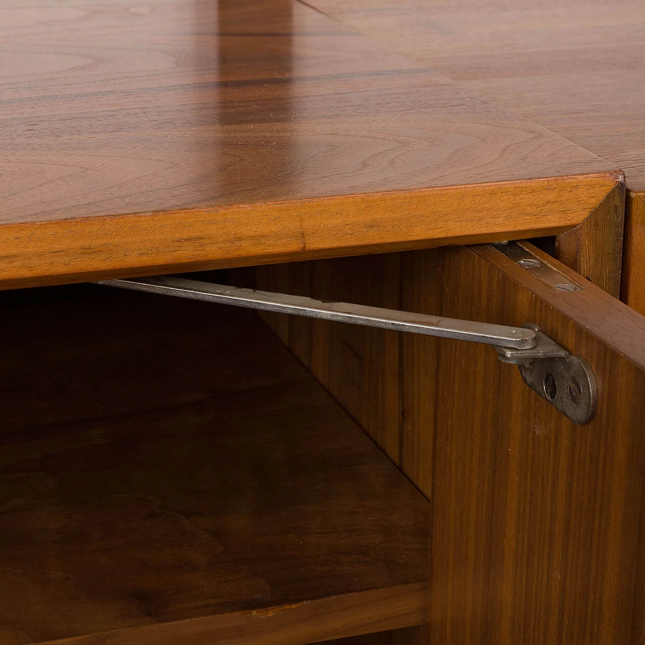 Walnut wall bookcase with desk, pair of cupboards and lamp by Poul Cadovius, 1960s 20