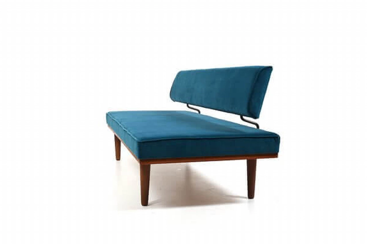 SH7 teak and velvet dormeuse by Haslev Møbelsnedkeri, 1950s 6