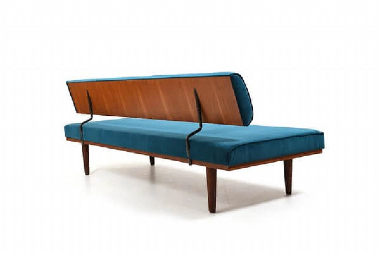 SH7 teak and velvet dormeuse by Haslev Møbelsnedkeri, 1950s 7