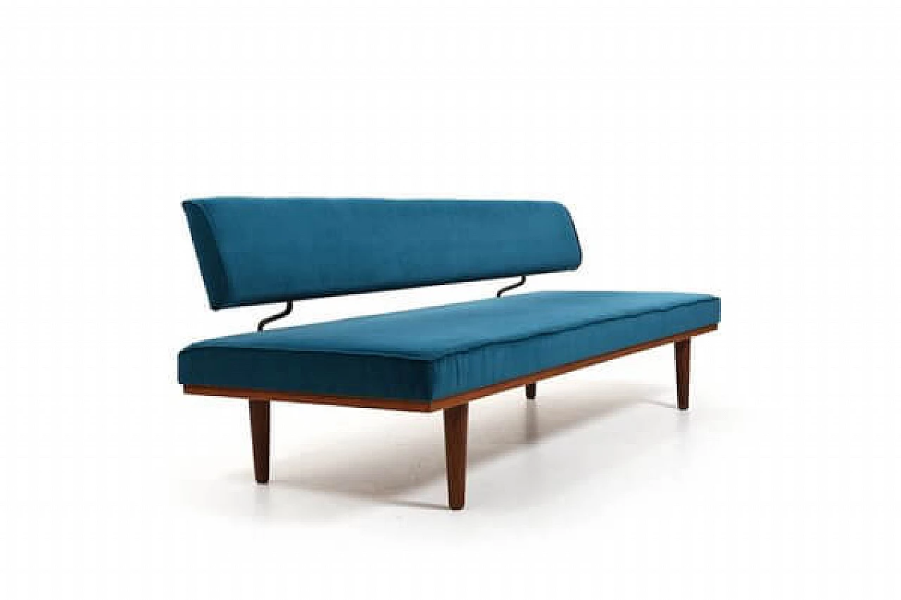 SH7 teak and velvet dormeuse by Haslev Møbelsnedkeri, 1950s 8