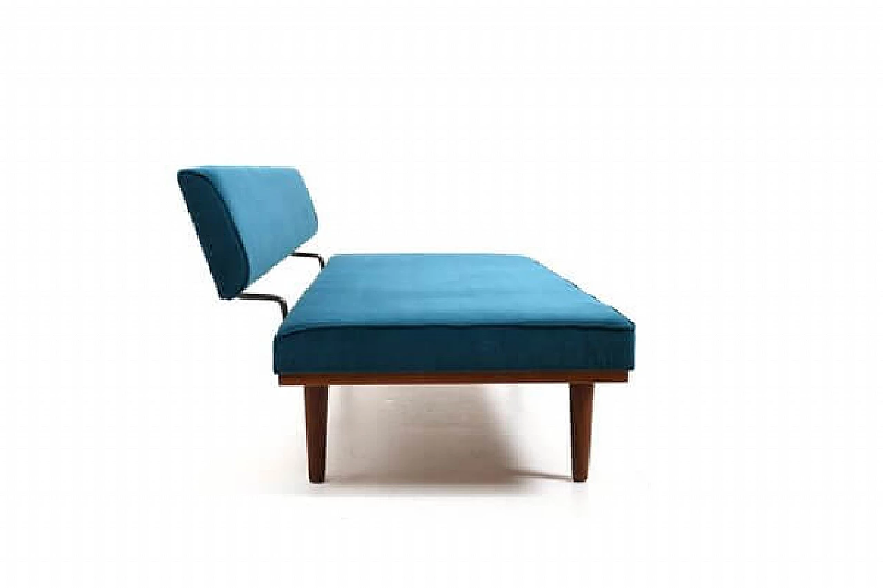 SH7 teak and velvet dormeuse by Haslev Møbelsnedkeri, 1950s 9