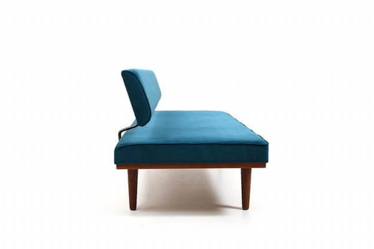 SH7 teak and velvet dormeuse by Haslev Møbelsnedkeri, 1950s 10