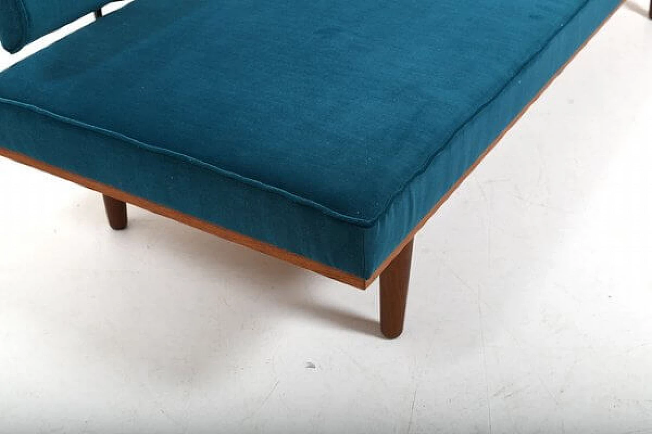 SH7 teak and velvet dormeuse by Haslev Møbelsnedkeri, 1950s 12