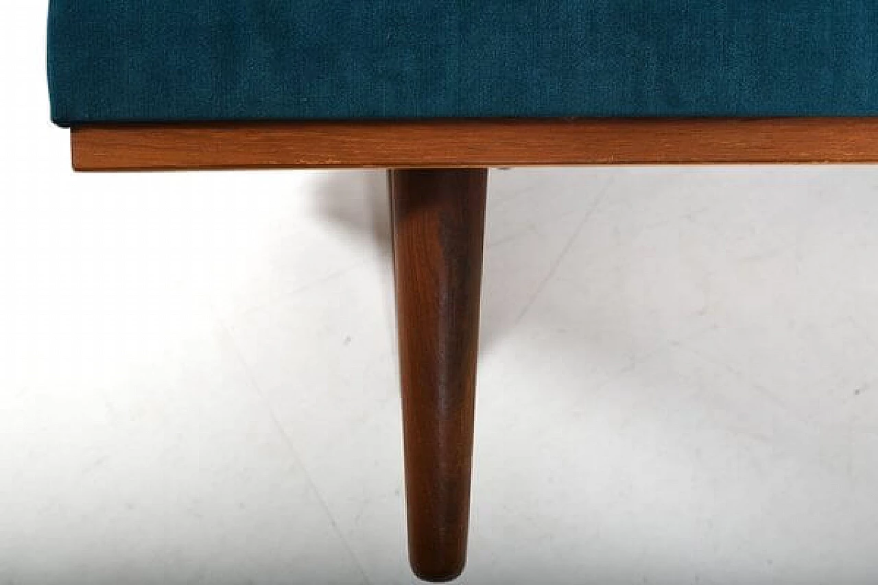 SH7 teak and velvet dormeuse by Haslev Møbelsnedkeri, 1950s 14