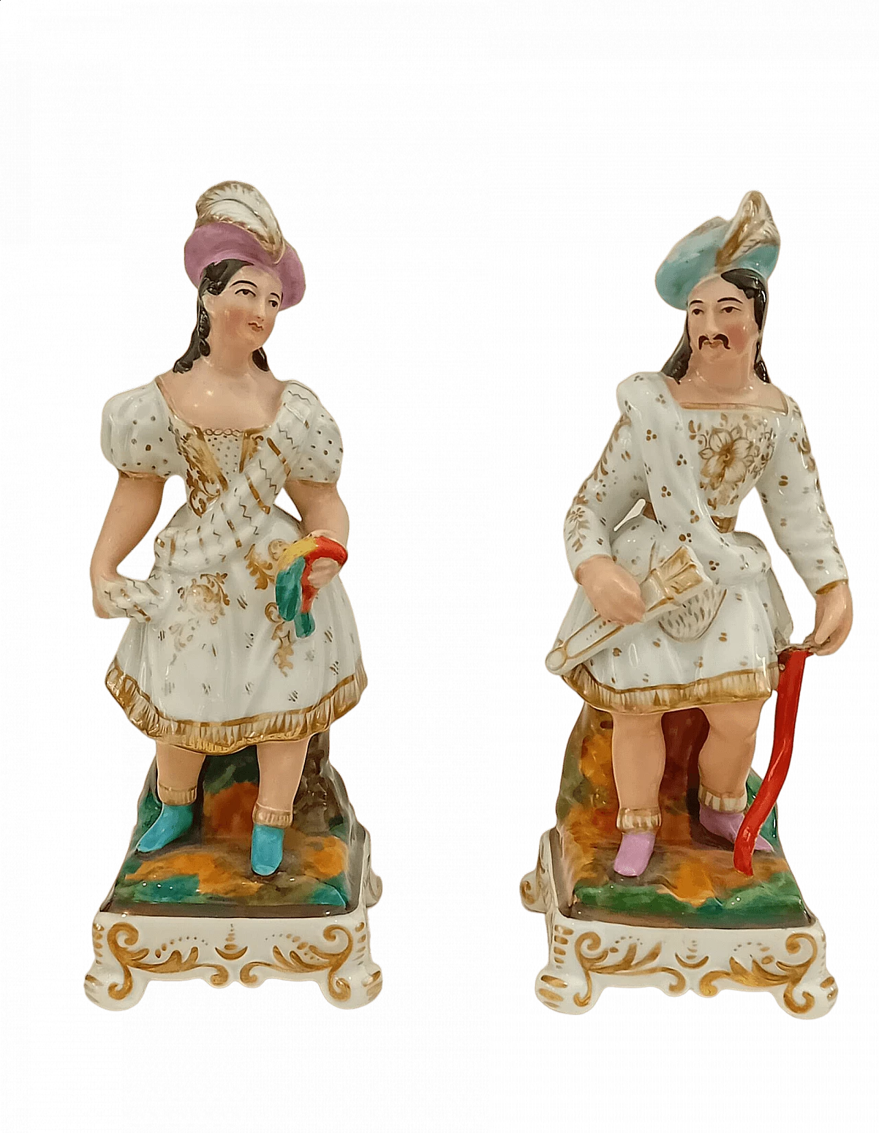 Pair of porcelain perfume holder figurines, 19th century 8