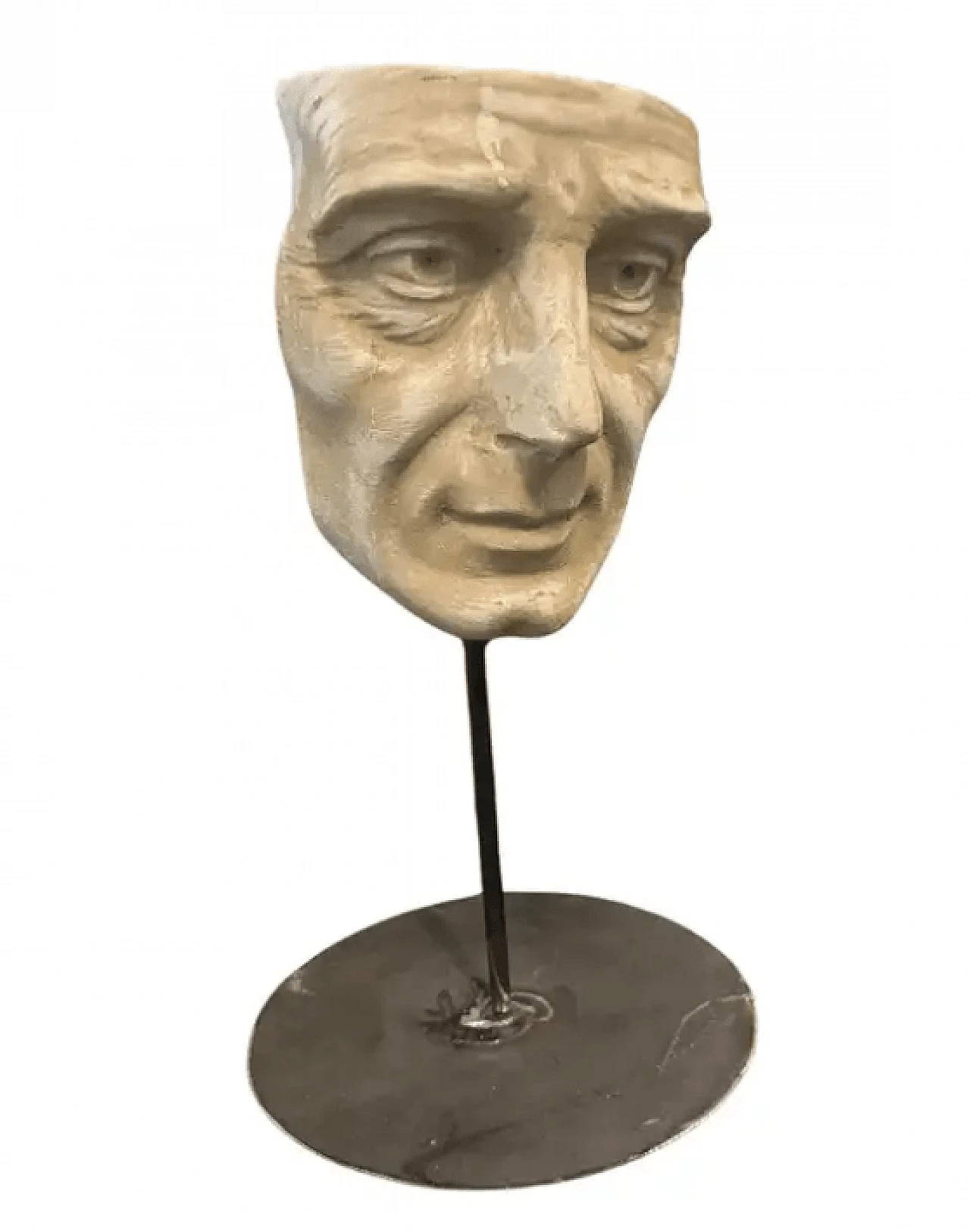 Head of a man in white marble on an iron base, late 19th century 1