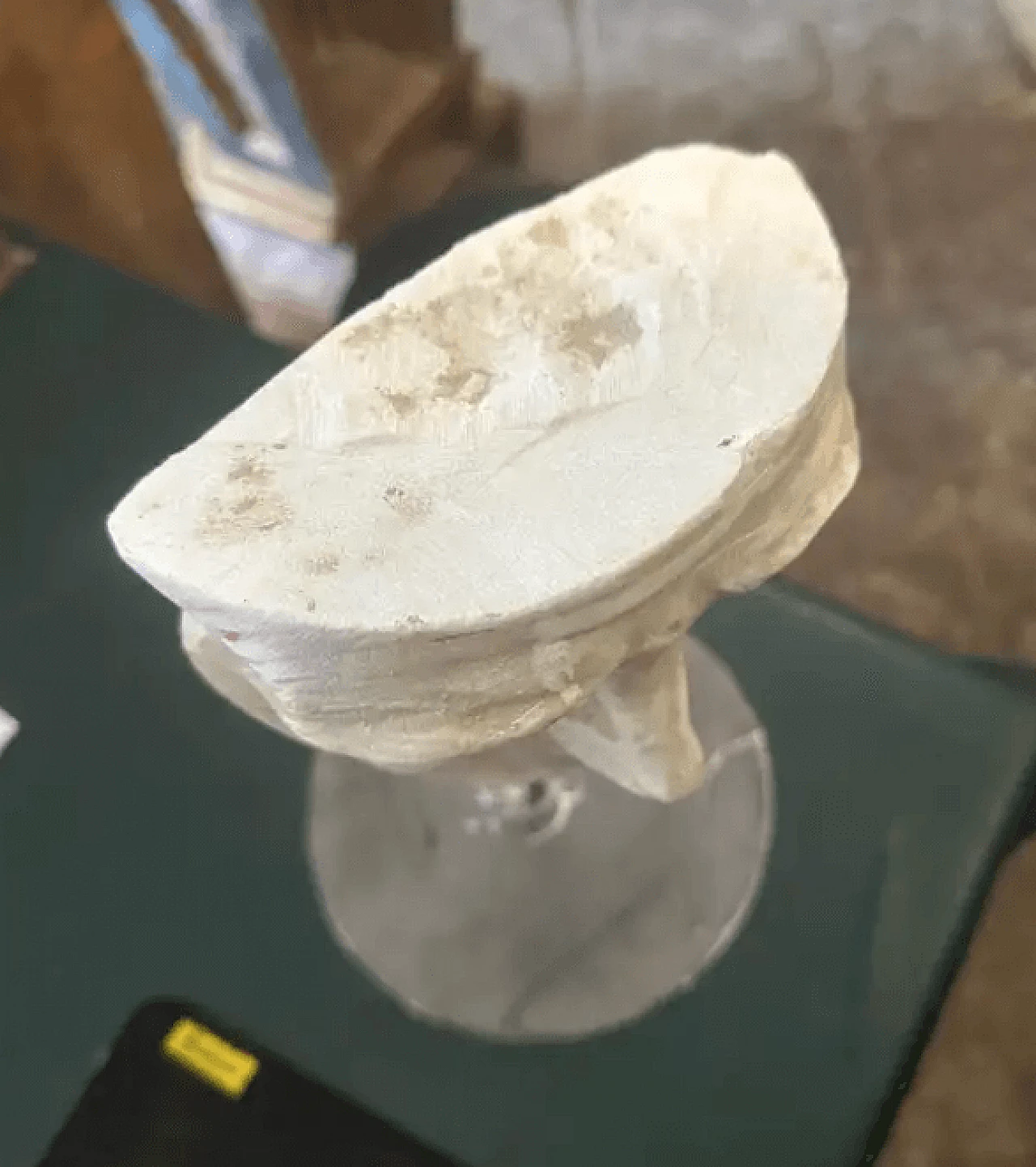 Head of a man in white marble on an iron base, late 19th century 5