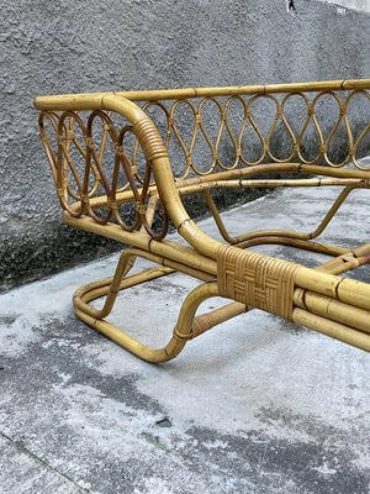 Pair of bamboo and wicker daybeds, 1960s 12