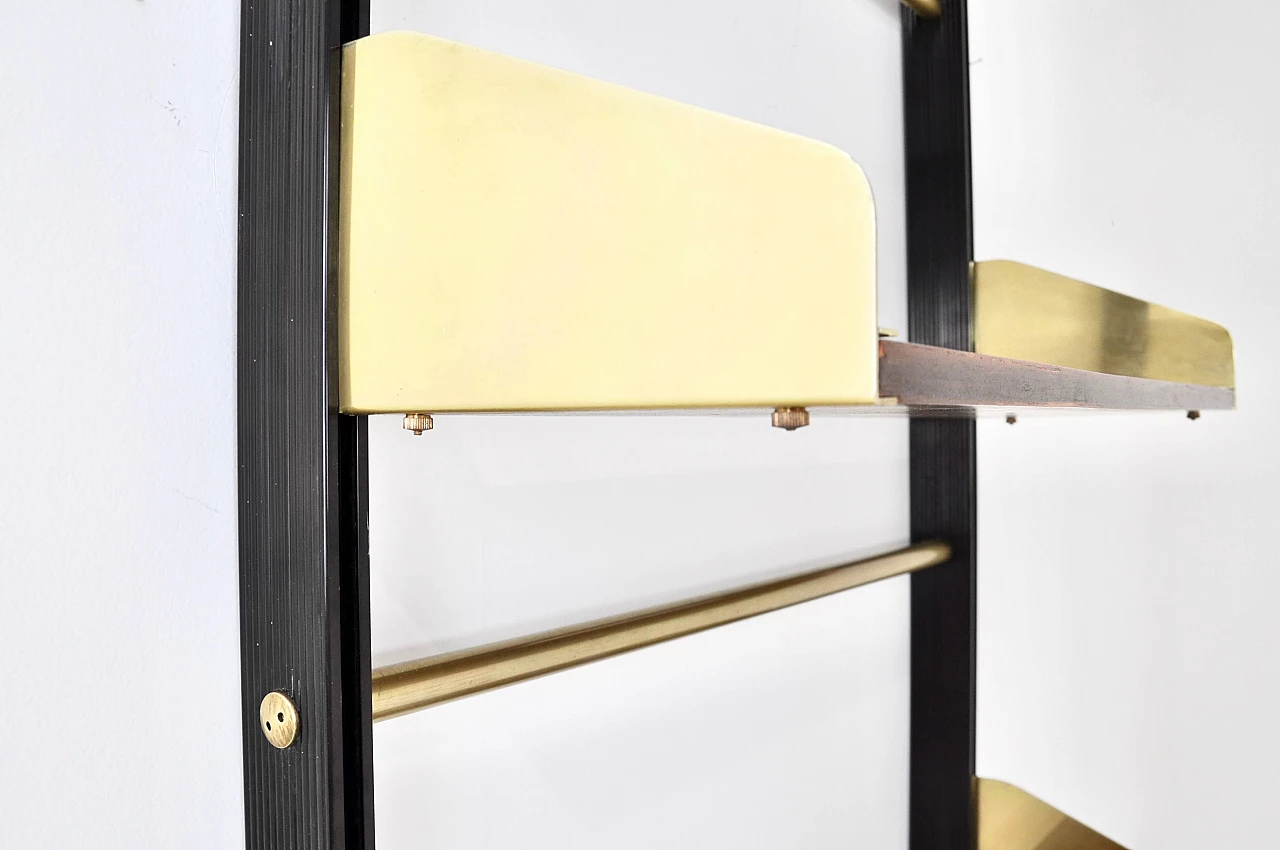 Wood and metal modular hanging bookcase by Feal, 1950s 3