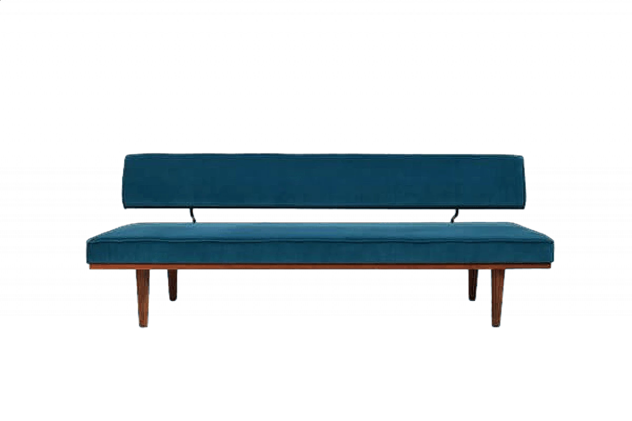 SH7 teak and velvet dormeuse by Haslev Møbelsnedkeri, 1950s 15