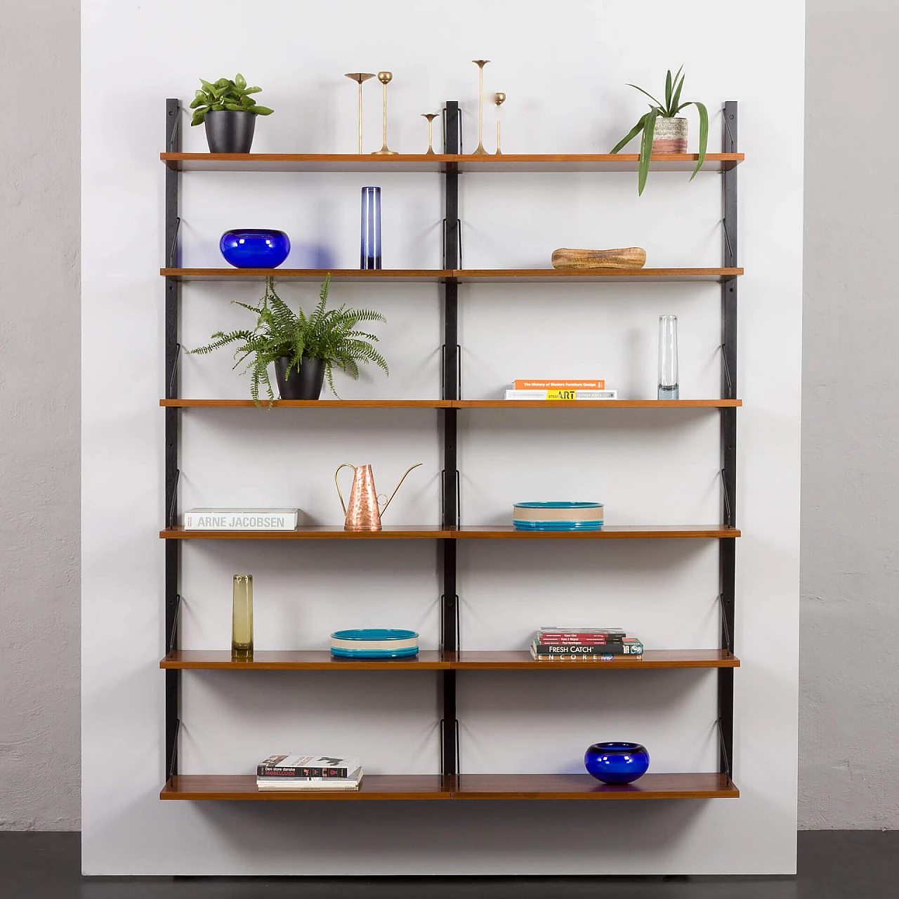 Walnut and black metal bookcase by Poul Cadovius for Cado, 1960s 1