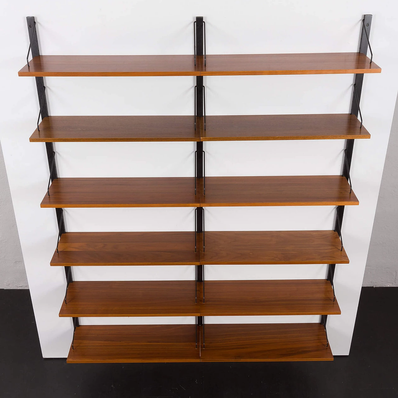 Walnut and black metal bookcase by Poul Cadovius for Cado, 1960s 6