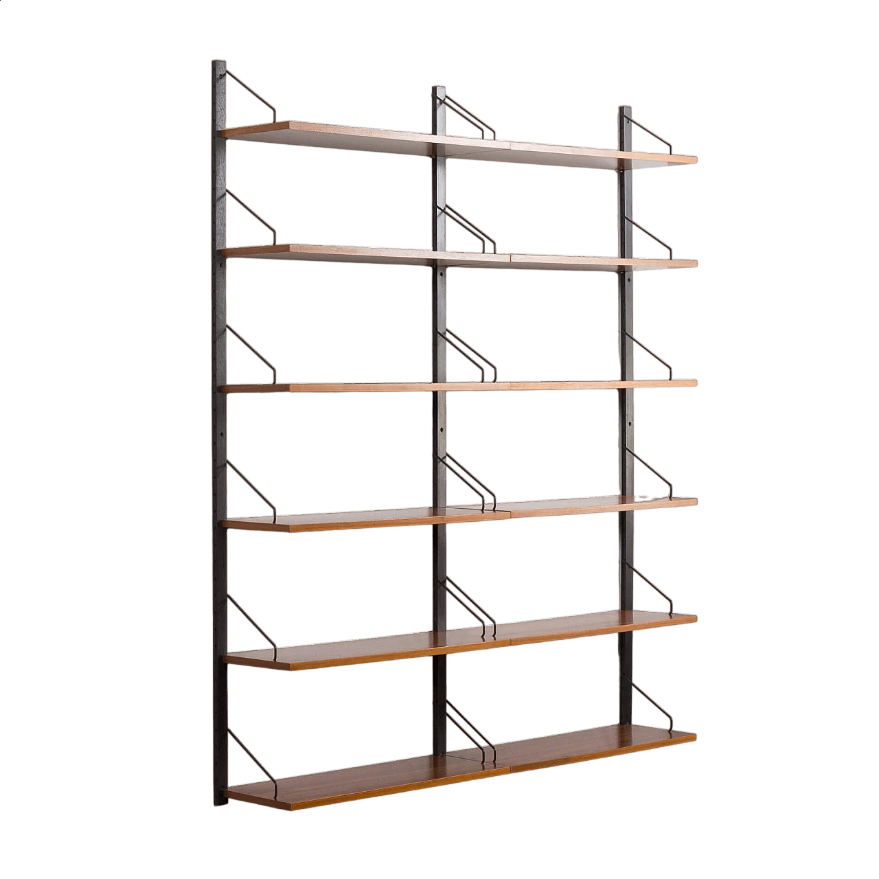 Walnut and black metal bookcase by Poul Cadovius for Cado, 1960s 11