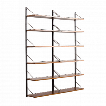 Walnut and black metal bookcase by Poul Cadovius for Cado, 1960s