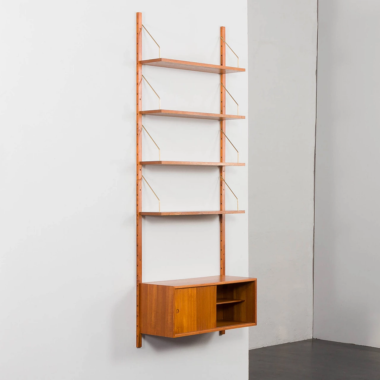 Hanging teak bookcase in the style of Poul Cadovius, 1970s 6