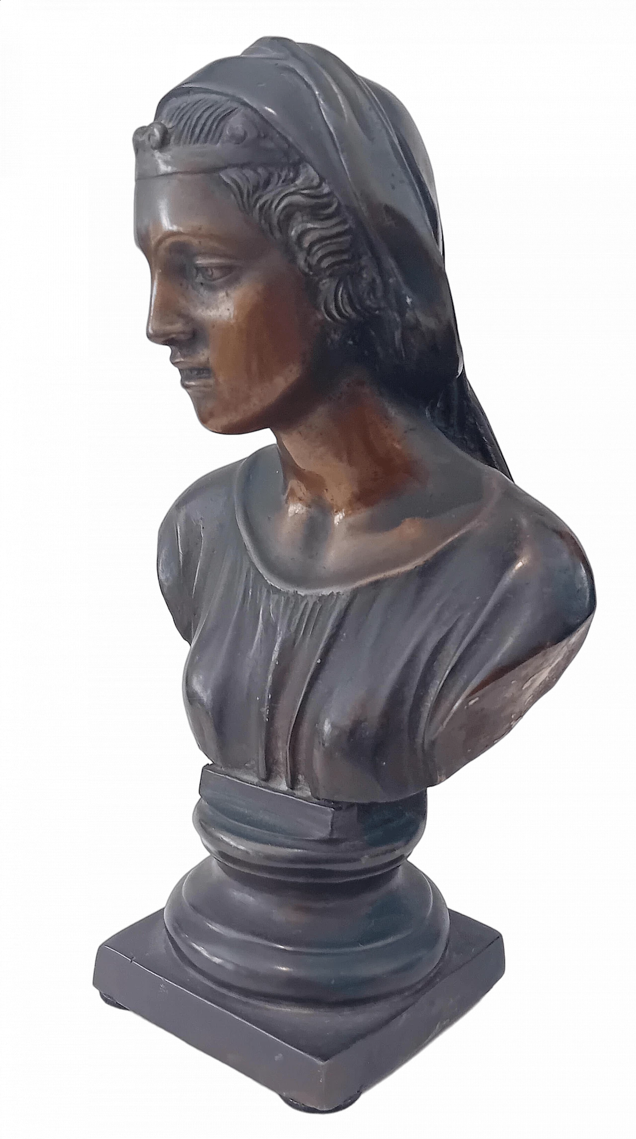 Girl sculpture in bronze with gilded patina, 19th century 7