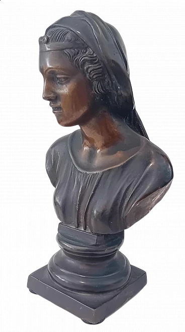 Girl sculpture in bronze with gilded patina, 19th century