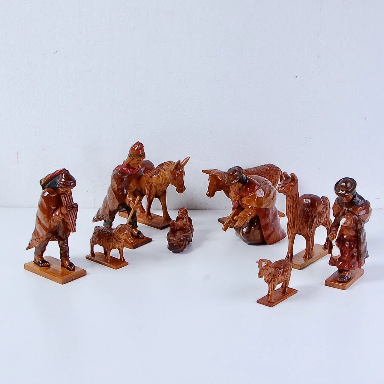 Carved wooden nativity, ethnic nativity scene, 2000s 1