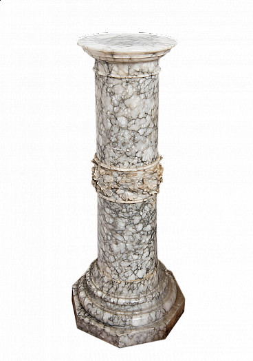 Colonna portavaso in legno intagliato e dorato. Metà 800