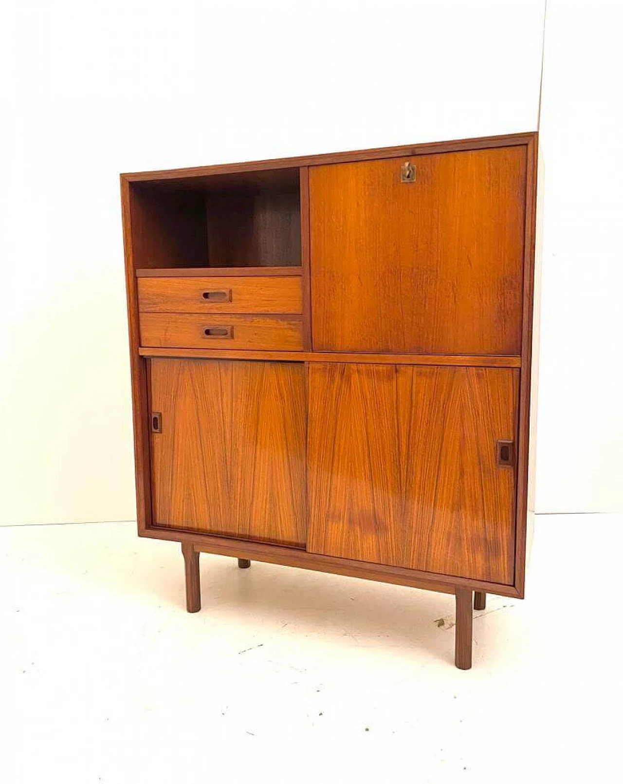 Teak veneered wood sideboard in Scandinavian style, 1950s 2