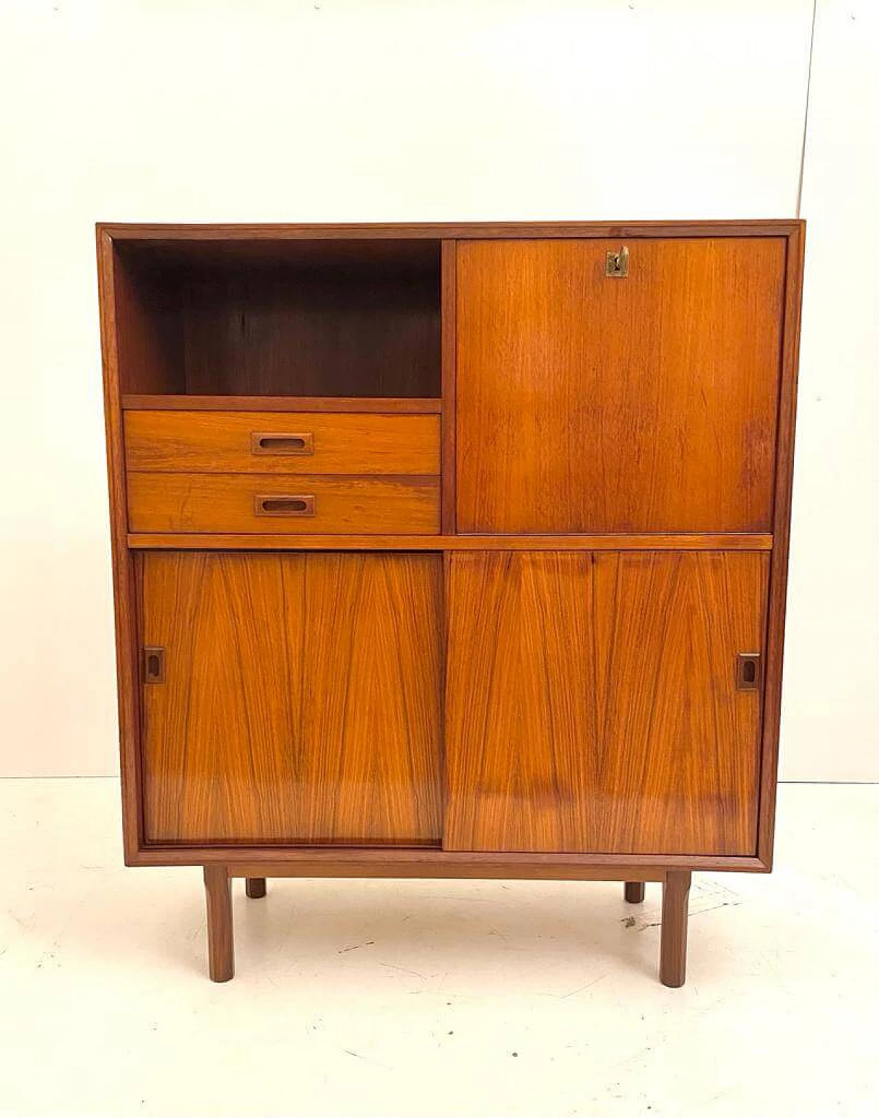 Teak veneered wood sideboard in Scandinavian style, 1950s 5