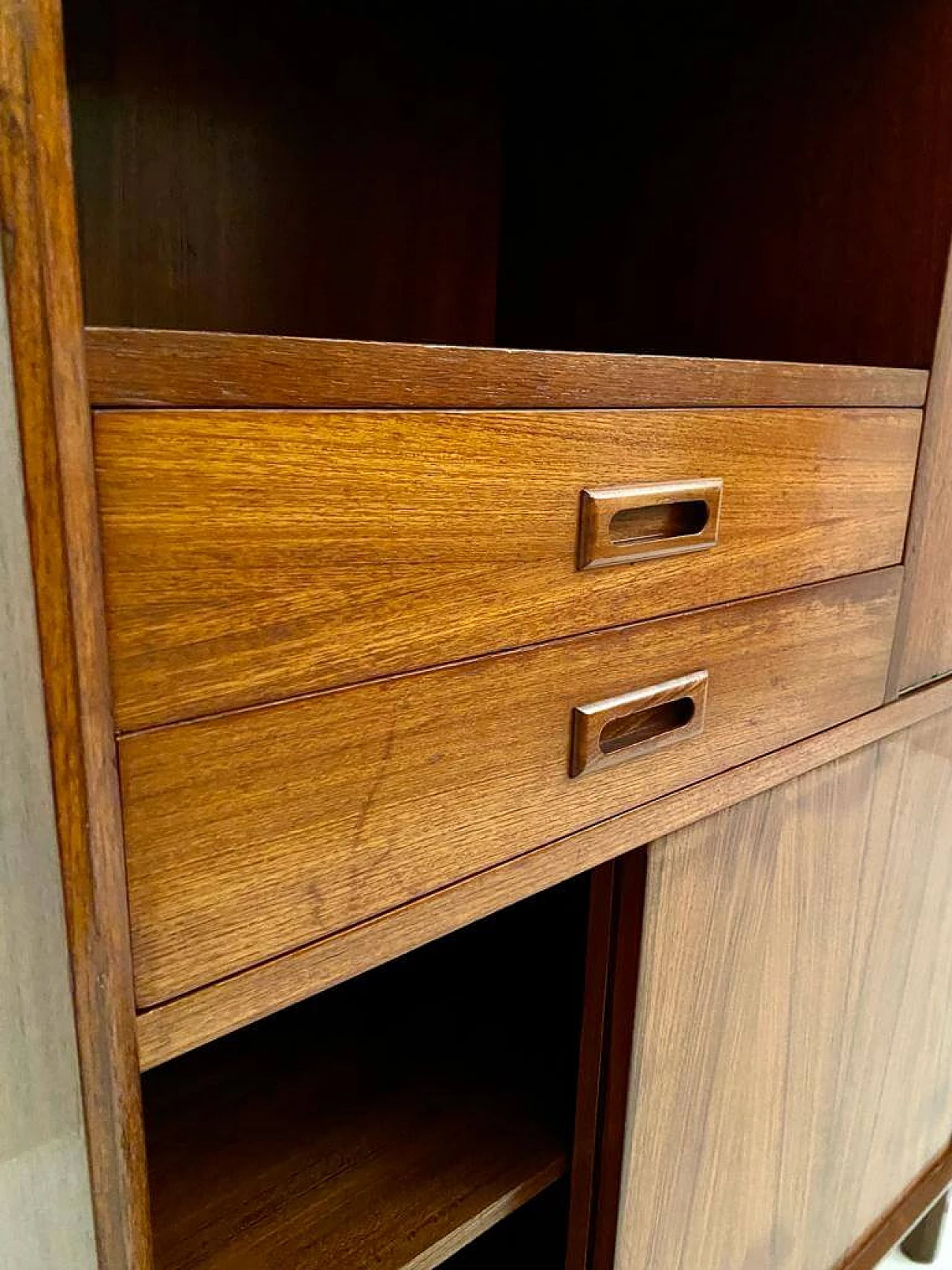 Teak veneered wood sideboard in Scandinavian style, 1950s 7