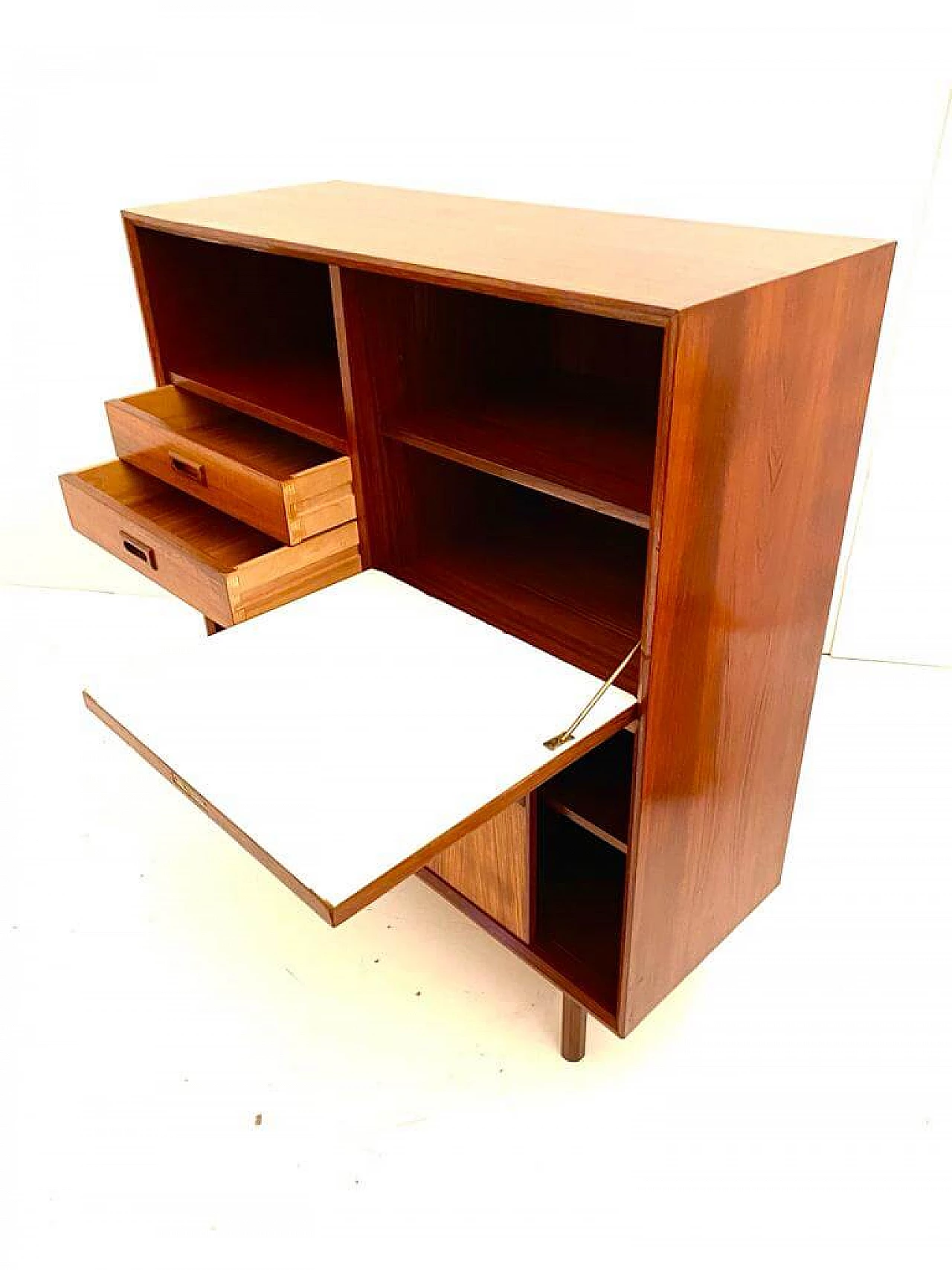 Teak veneered wood sideboard in Scandinavian style, 1950s 8