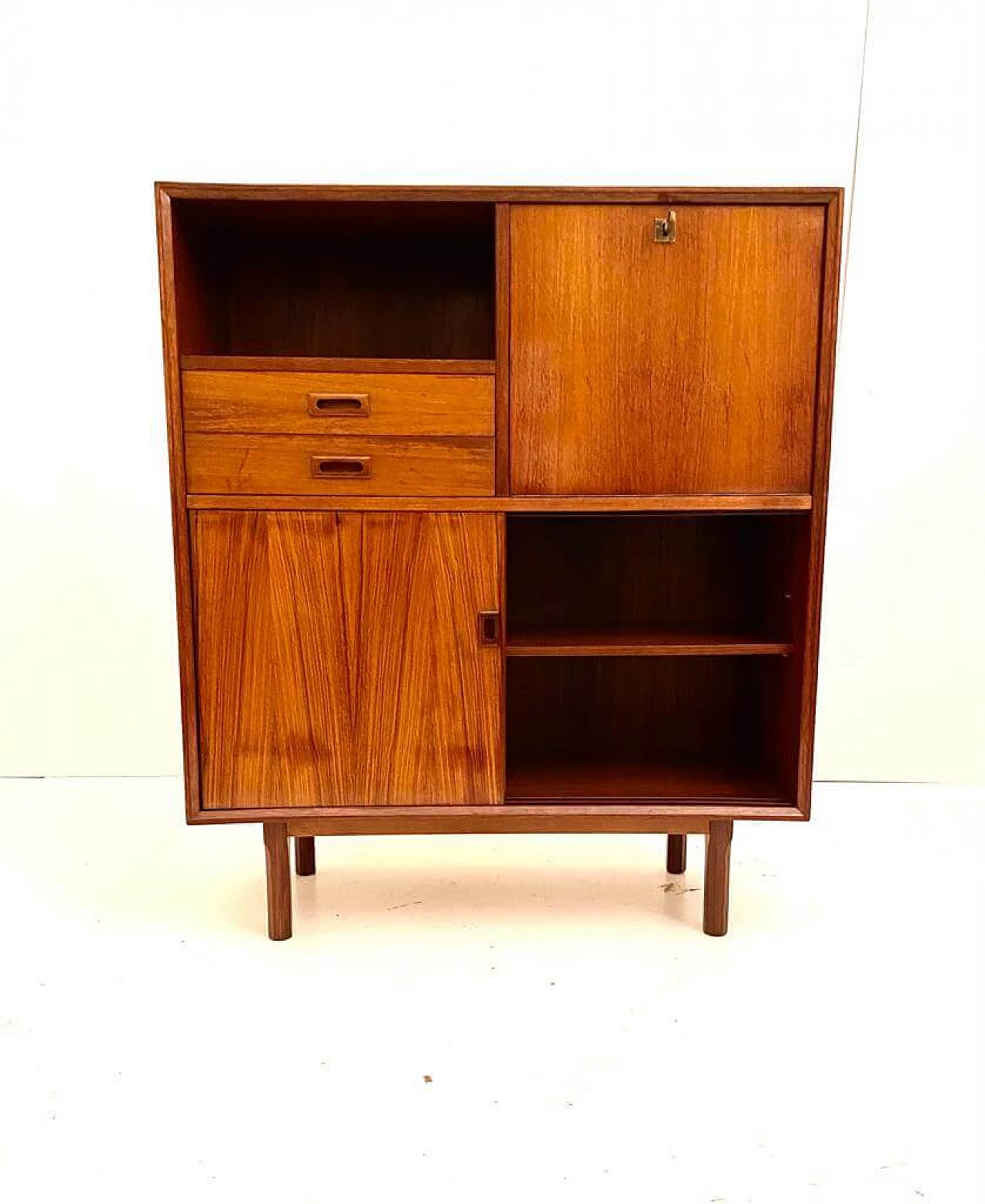 Teak veneered wood sideboard in Scandinavian style, 1950s 11