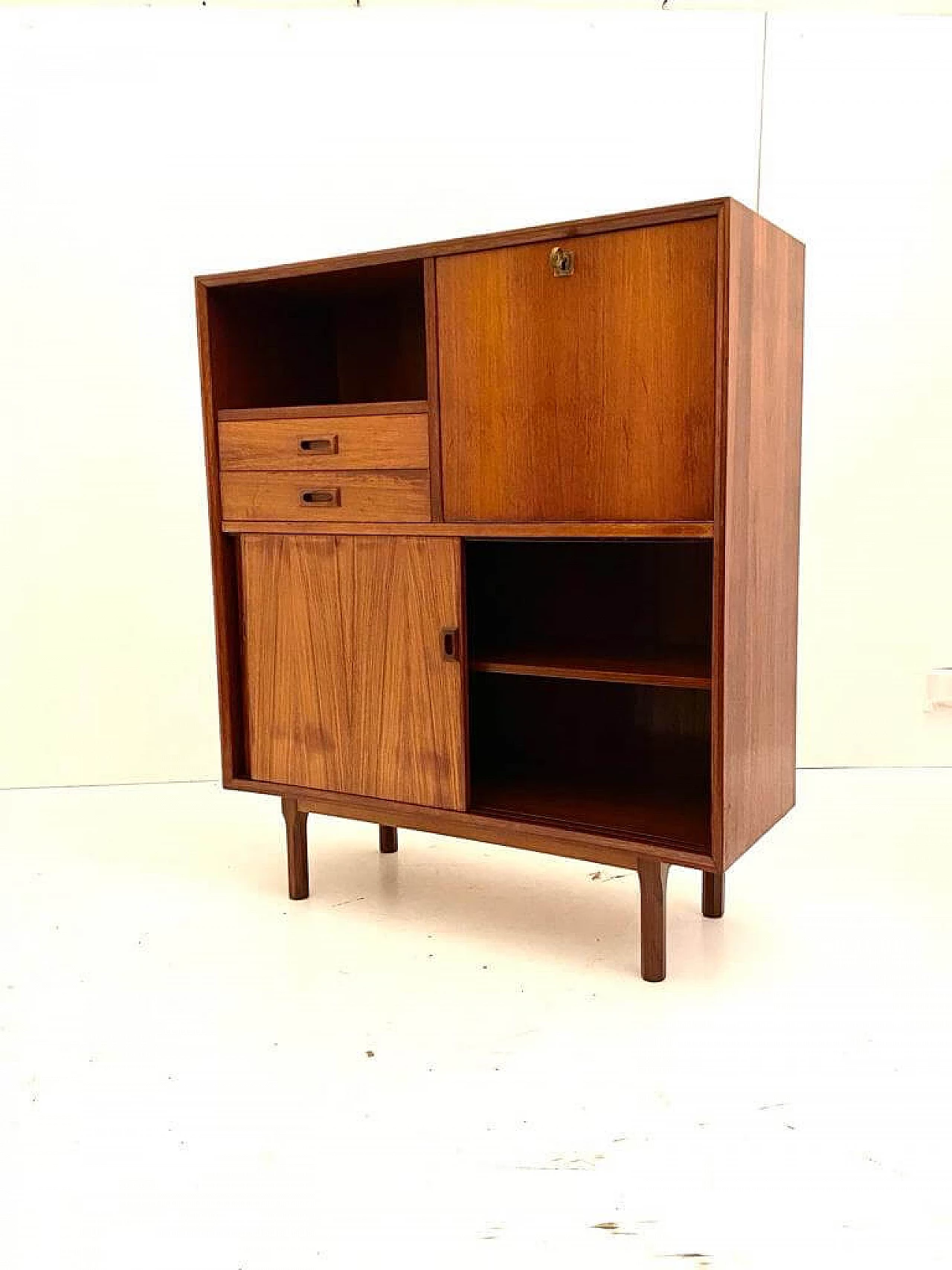 Teak veneered wood sideboard in Scandinavian style, 1950s 12