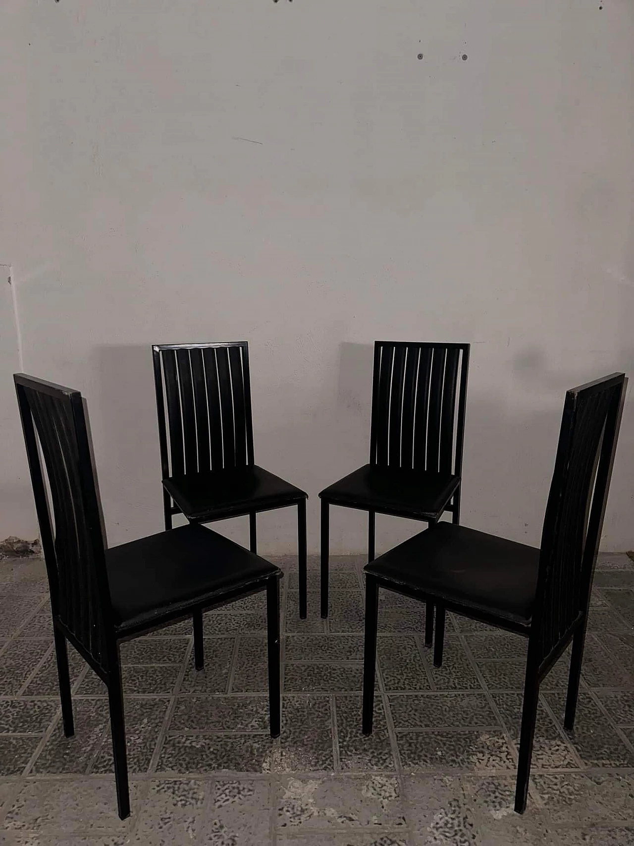 4 Chairs by Enrico Pellizzoni, 1980s 4