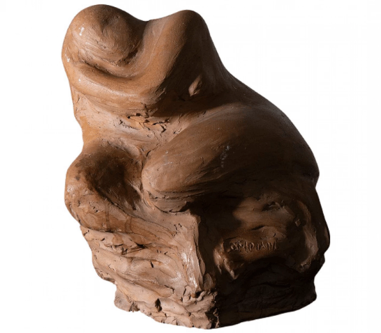 Compiani, figura antropomorfa, scultura in terracotta, anni '70 1