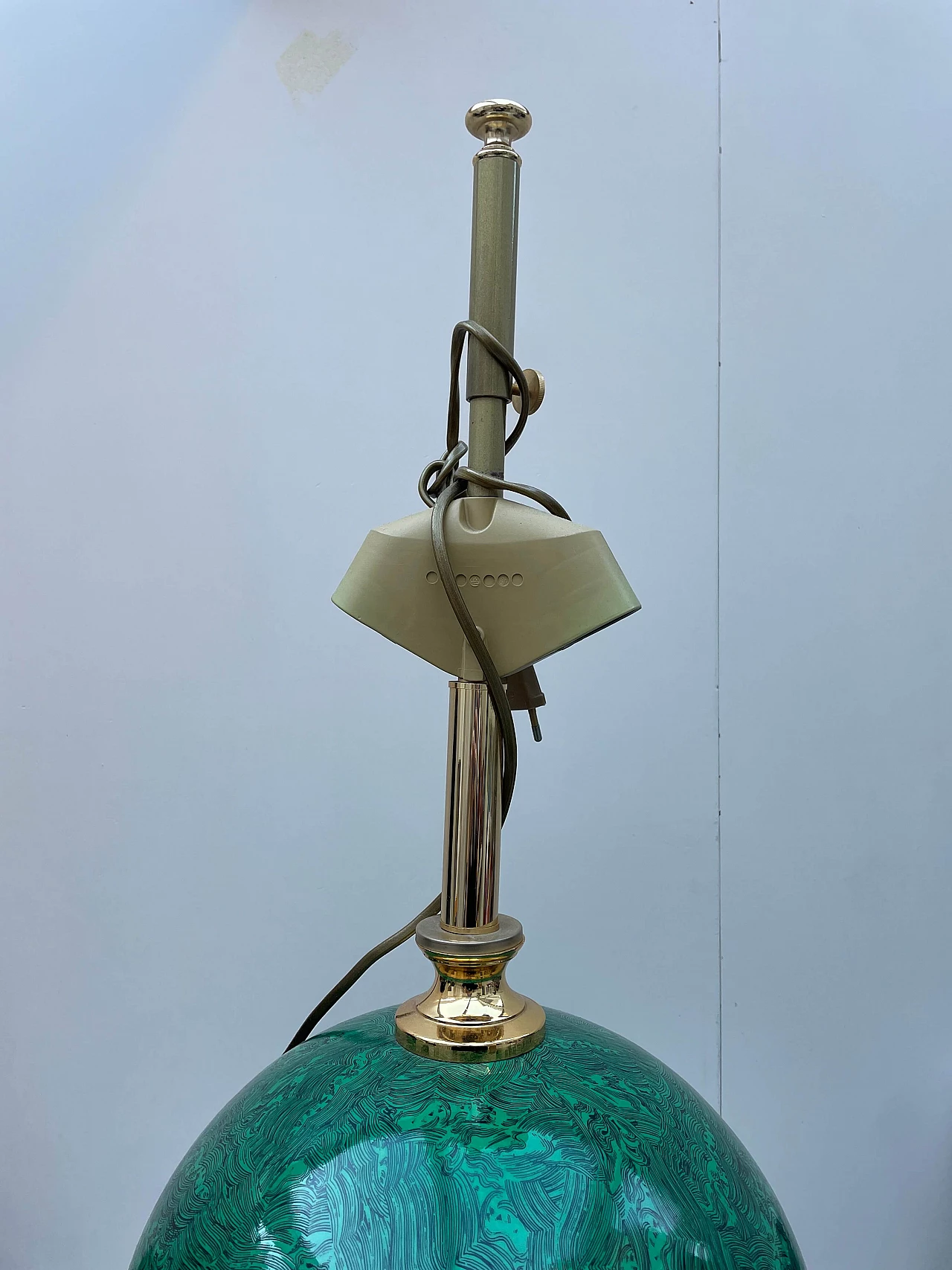 Lampada da tavolo in porcellana malachite di Mangani Porcellane d'Arte, anni '70 3