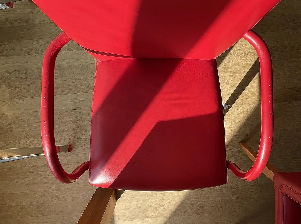 6 Red Vittoria chairs by Poltrona Frau, 2001 | intOndo