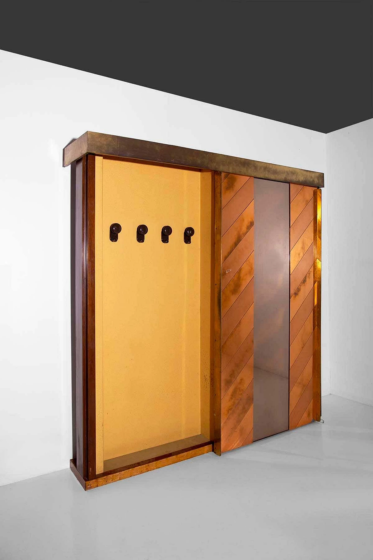 Brass and copper entrance furniture by Sandro Petti, 1960s 2