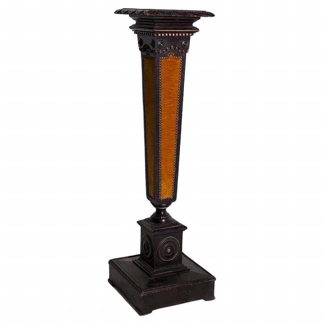 Pedestal in wood and velvet attributed to Carlo Bugatti, 1920s 9