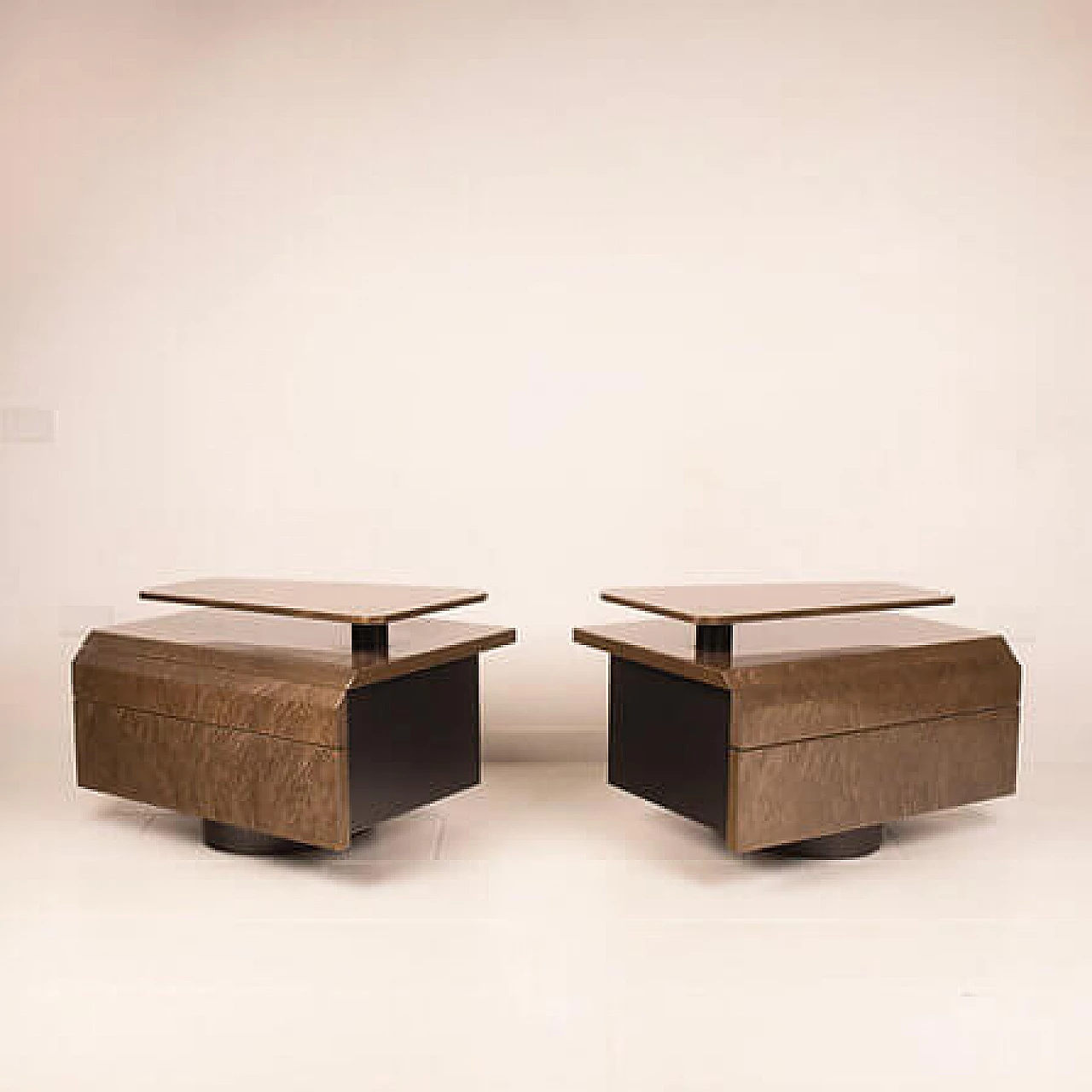 Pair of Lenox bedside tables by Giovanni Offredi for Saporiti, 1980s 3