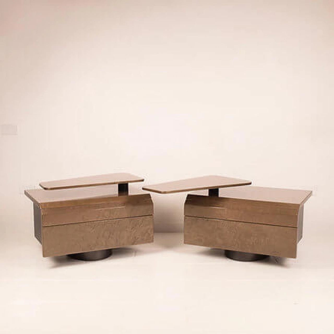 Pair of Lenox bedside tables by Giovanni Offredi for Saporiti, 1980s 5