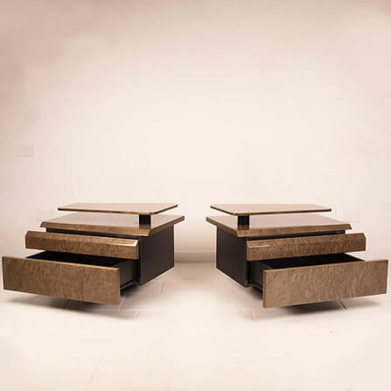 Pair of Lenox bedside tables by Giovanni Offredi for Saporiti, 1980s 9