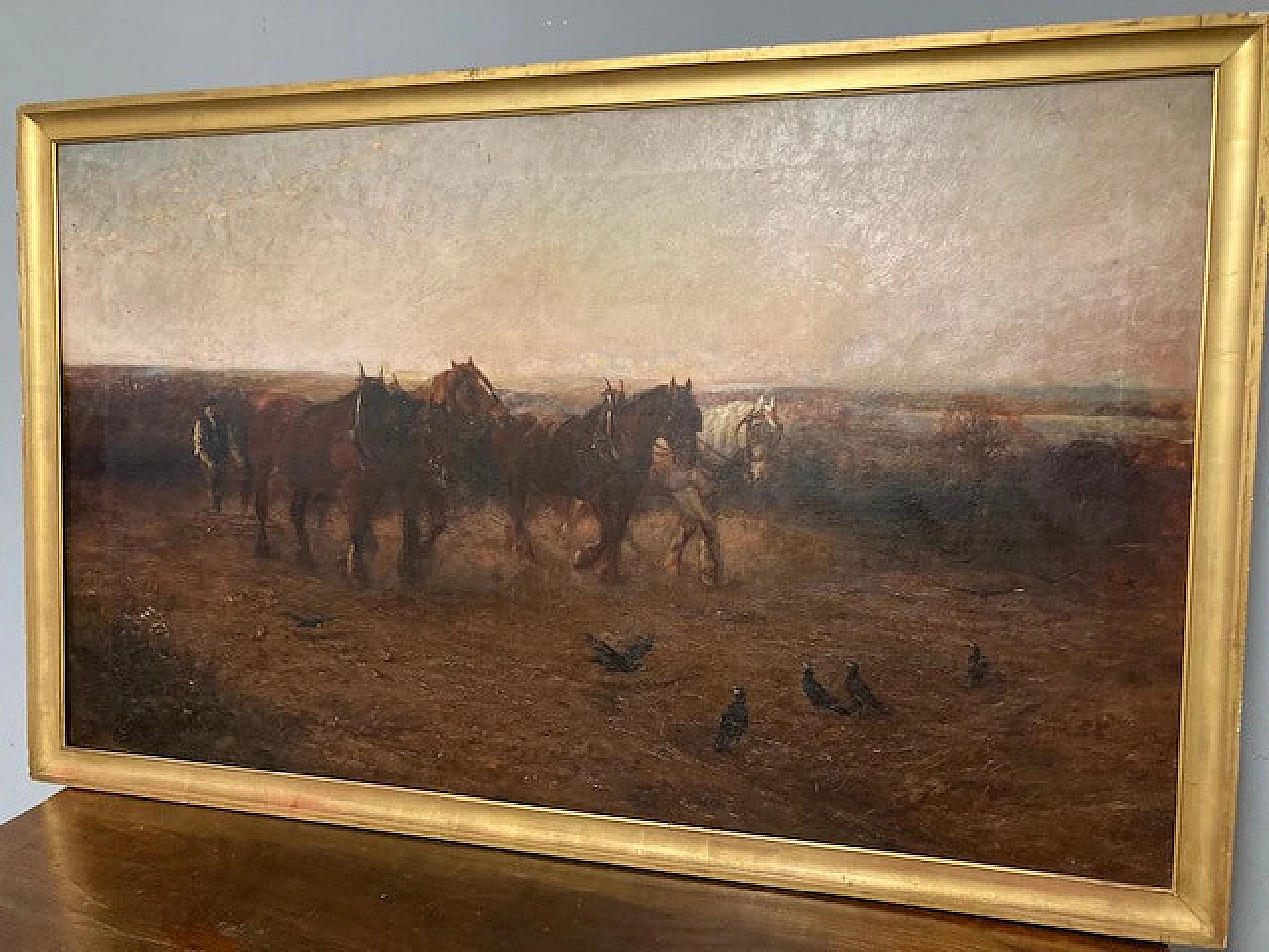 Loraine Nevison Arthur, Landscape with horses, oil on canvas, 1893 2