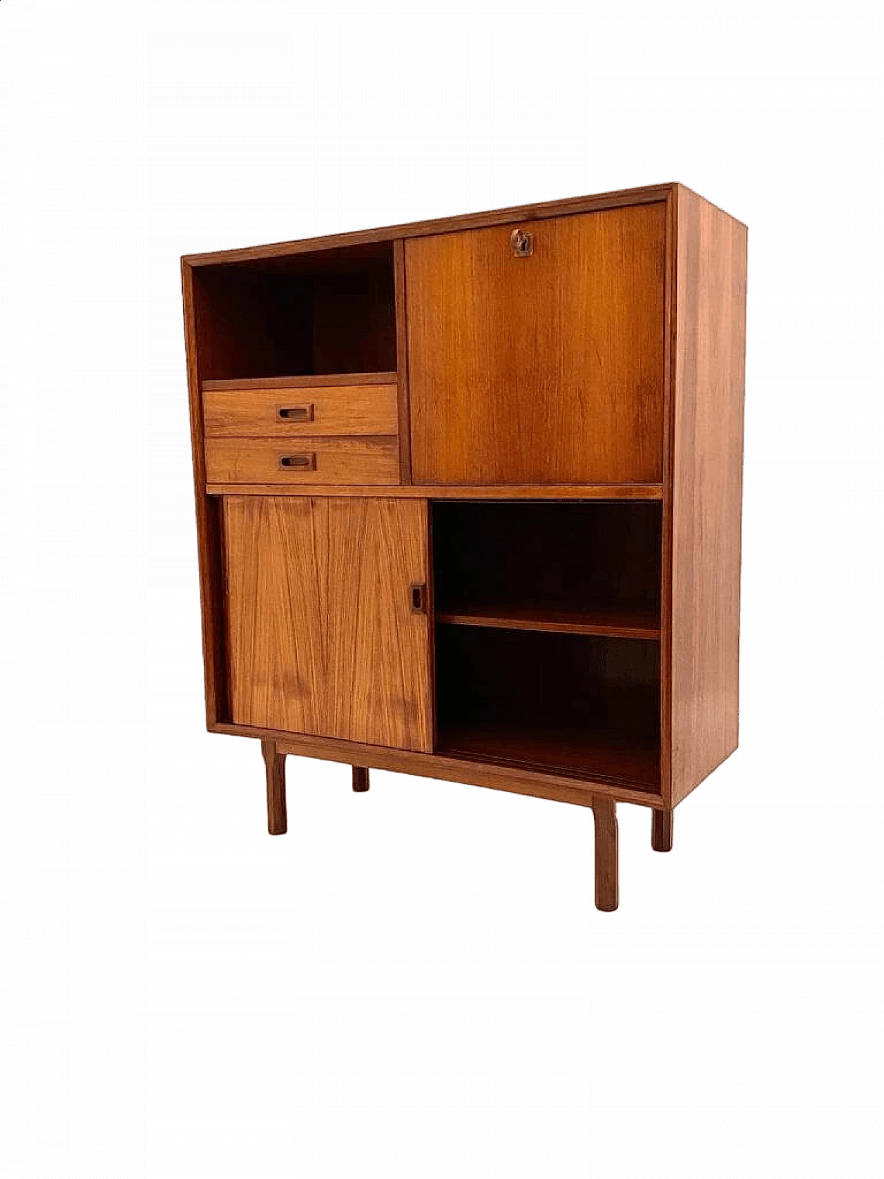 Teak veneered wood sideboard in Scandinavian style, 1950s 19