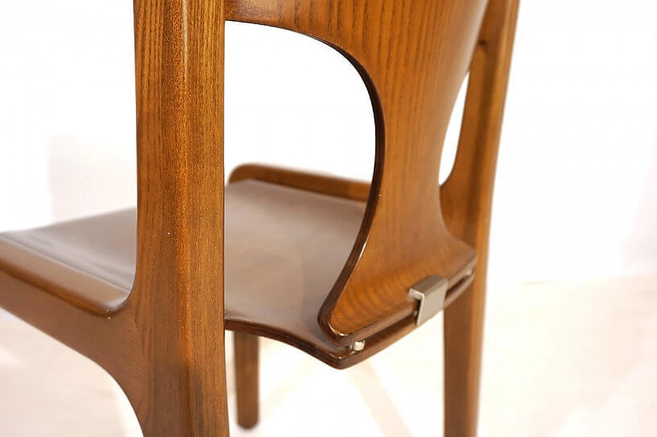 4 Pozzi dining chairs in wood by Augusto Savini, 1970s 1