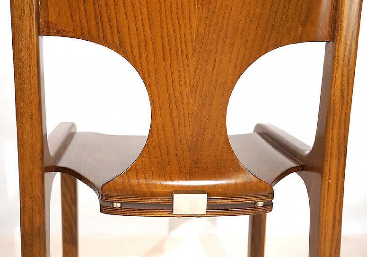 4 Pozzi dining chairs in wood by Augusto Savini, 1970s 13